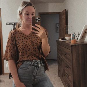 Silk leopard top.